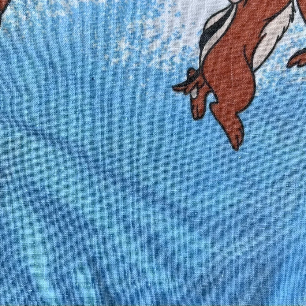 VTG Disney Mickey Minnie Hot Air Balloon Pillowcase Chipmunks Jiminy Cricket GUC